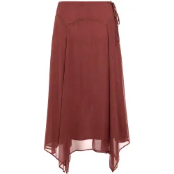 Falda midi con vuelo y bajo asimétrico