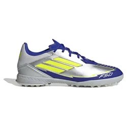 Chaussures De Football F50 League Messi Tf Silver Met / Solar Yellow / Lucid Blue EU 46