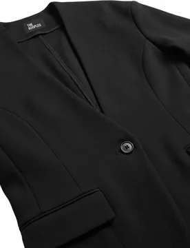 Chaqueta de mujer de mezcla de lana, sin cuello y con escote en v - The Kooples - FashionsVida
