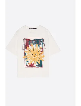 Camiseta de mujer de manga corta con logo sun - Bimba y Lola - FashionsVida