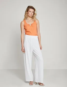 Pantalones fluidos de mujer con cordones en la cintura - Trucco - FashionsVida