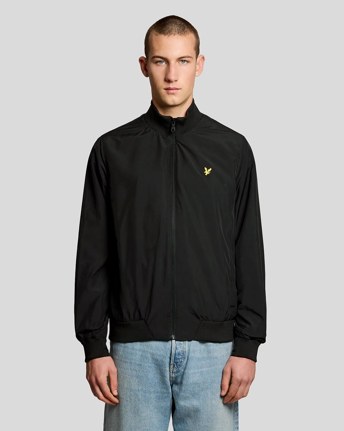 Men's Funnel Neck Shell Jacket in Black - Lyle & Scott - FashionsVida