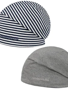 Reversible Long Beanie by - navy - Female - Size: One Size - Hammaburg - FashionsVida