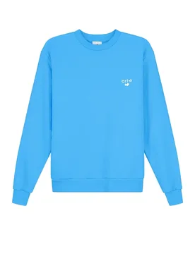 Felpa Leggera Girocollo Uomo Heart Logo Crewneck Blue - Arte - FashionsVida