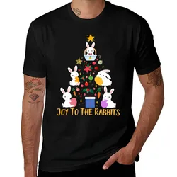 Joy To The Rabbits Christmas Tree T-Shirt t shirt personalised cotton t shirts high quality T-Shirt