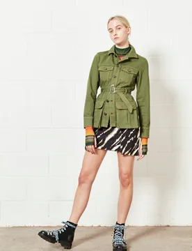 Women's Zebra Tie Dye Mini Skirt Size: 14 - Multicolor - Size: 14 - House of Holland - FashionsVida
