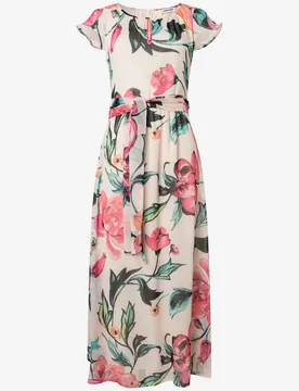 Printed Crinkle Chiffon Dress female - 38 - FashionsVida