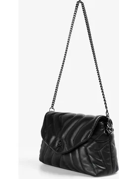Bolso de hombro de piel acolchado con solapa y cierre imantado - Scalpers - FashionsVida