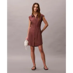 Vestido corto de tencel y lino
