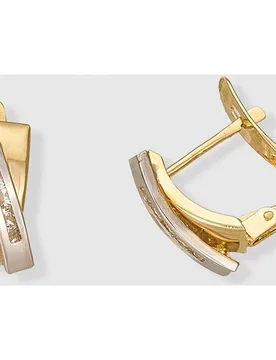 Pendientes de oro bicolory circonitas - El Corte Inglés - FashionsVida