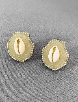 Handmade natural shell design luxury earrings yellow zircon shining tender girl sweet ear accessory - Aliexpress - FashionsVida