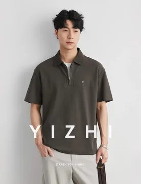 Men's Letter Embroidered Half Zip Lapel Polo Shirt 2026 Summer New Loose Drop Shoulder Vintage Casual Short Sleeve T-shirt - Aliexpress - FashionsVida