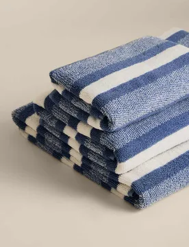 Pure Cotton Marl Striped Towel Denim - M&S - FashionsVida