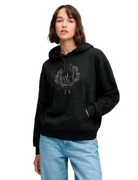 Felpa Con Cappuccio Regal Crest Washed Black S - Superdry - FashionsVida