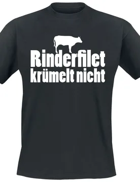 T-Shirt - Rinderfilet krümelt nicht - M bis 5XL - für Männer - Größe L - schwarz - Männer - male - Food - FashionsVida