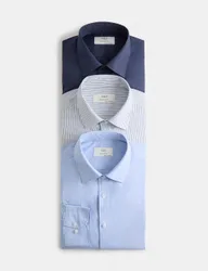 Pack Regular Fit Long Sleeve Shirts Blue Mix male