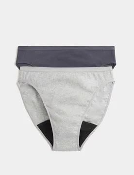 Pack Heavy Absorbency High Leg Period Knickers Grey Mix female - M&S - FashionsVida