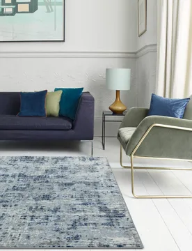 Orion Abstract Metallic Rug Blue - Asiatic - FashionsVida