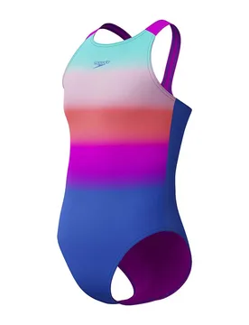 Printed Pulseback Swimsuit Cobalt Pop 15-16 Years Girls - Speedo - FashionsVida