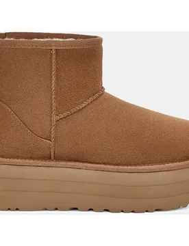 Botines Classic Mini de mujer en piel con plataforma - Ugg - FashionsVida
