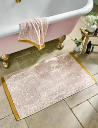 Pure Cotton Strawberry Thief Bath Mat Light Pink Mix