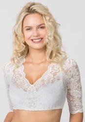 Dirndlbluse Mia (weiss, Gr. 48) von für Damen, Oberteile, 90% Polyamid, 10% Elastan