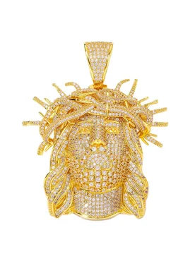 Iced Out Face Pendant Necklace CZ Zircon Hip Hop Jewelry Full Diamond Bust Head Pendant Chain Fashion Accessories Men Women - Aliexpress - FashionsVida