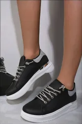 Women's Callie Embellished Lace Platform Trainers in Black Size: 3 - Black - Size: 3