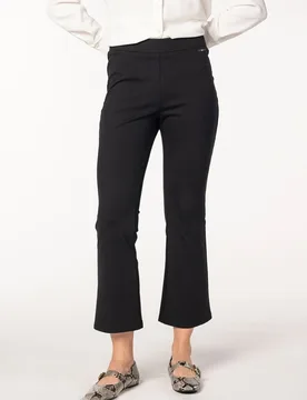 Pantalón de mujer acampanado en punto milano elástico - Naulover - FashionsVida