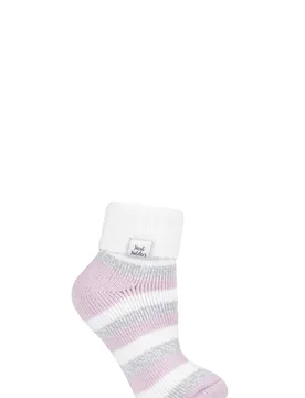 Pair Cream Sleep Turn Over Cuff Socks Ladies 4-8 Ladies - - White - Size: Small - Heat Holders - FashionsVida