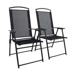 Metallgartenstuhl 2er Set Anthrazit
