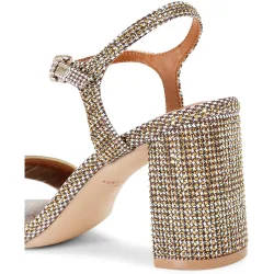 Sandalias de tacón de mujer de pata de gallo con hebilla
