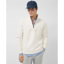 Sudadera de hombre media cremallera logo en pecho
