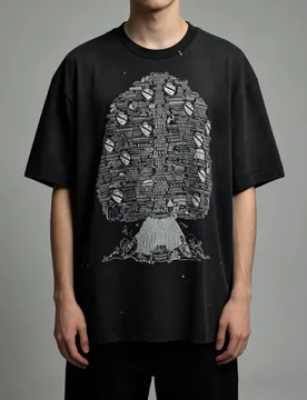 Yao Fashion Kanye West Hip Hop Wisdom Tree Washed Retro Loose Vintage Short-sleeved T-shirt Tide Ins Style T-shirt for Men - Aliexpress - FashionsVida