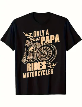 Vintage Motorcycle Graphic Retro Biker with Motorcycle Dad Design-100% cotton O-neck short sleeve casual printed men's T-shirt - Aliexpress - FashionsVida