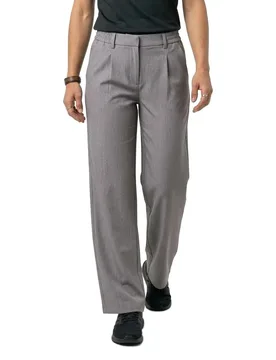 Pantalon Chino Lisa Wide Leg Light Grey Melange 38 - Object - FashionsVida