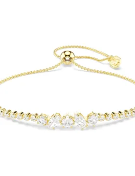 Braccialetto Mesmera, Taglio misto, Bianco, Finitura oro 18K OS - Swarovski - FashionsVida