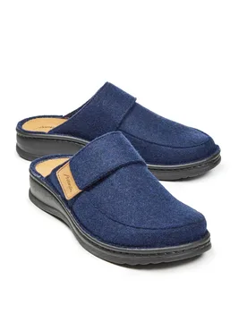 Wollfilz-Klett-Pantolette - Marine - male - Size: 43 - Avena - FashionsVida