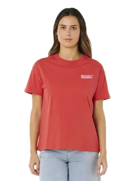 T-shirt à Manches Courtes Ocean Break Relaxed Deep Red 2XS - Rip curl - FashionsVida