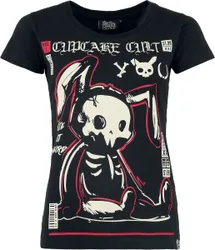T-Shirt - Comic Bunny T-Shirt - L bis XXL - für Damen - Größe L - schwarz - Frauen - female