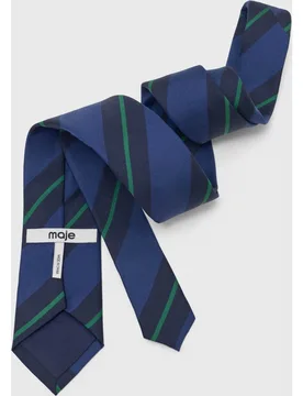 Corbata de mujer de seda con rayas diagonales estilo preppy - Maje - FashionsVida