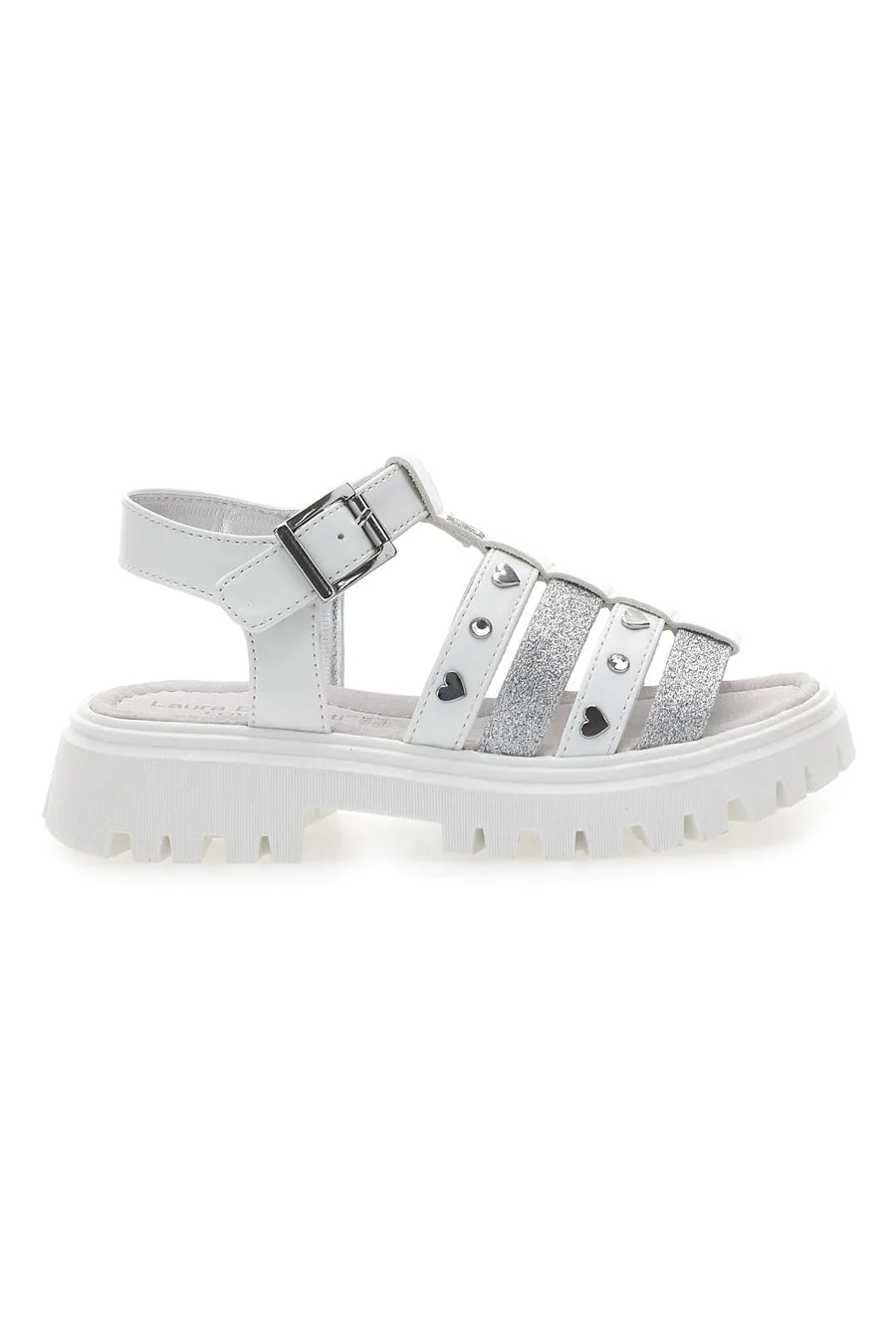 Sandali bianchi con borchie e suola chunky 90219488 33 - Laura Biagiotti - FashionsVida