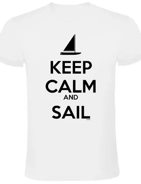Keep Calm And Sail Short Sleeve T-shirt White S Men - Kruskis - FashionsVida