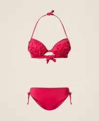 Haut de maillot de bain push-up avec broderie et slip