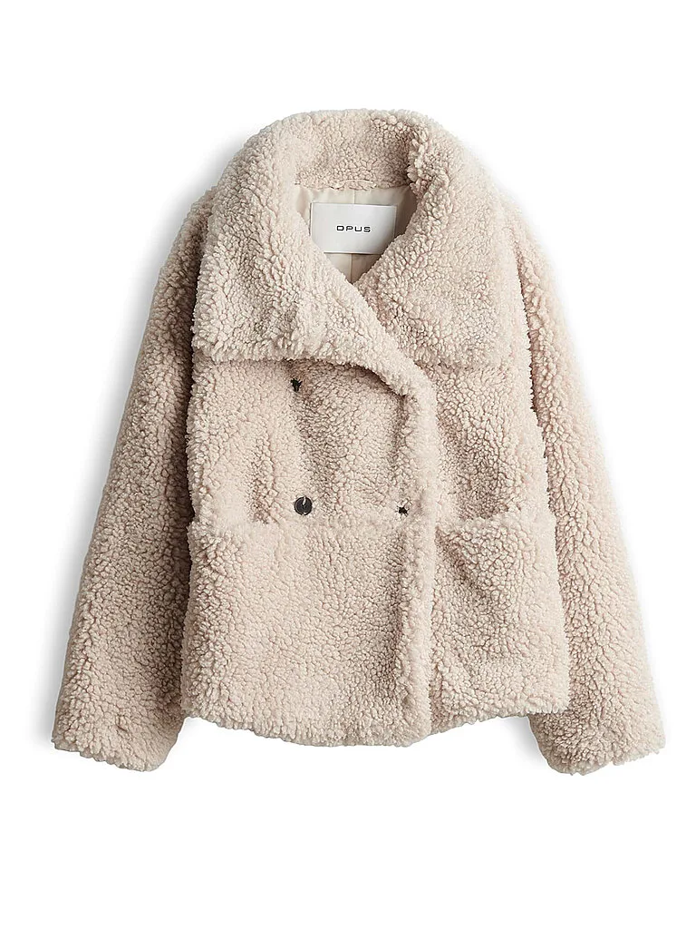Veste aspect fourrure HALKO beige 38 - Opus - FashionsVida