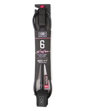 Leash De Surf One Xt Slim Line Ultra-light Pro Comp 6´0 Surfboard Black 6´0´´ unisex - Ocean & Earth - FashionsVida
