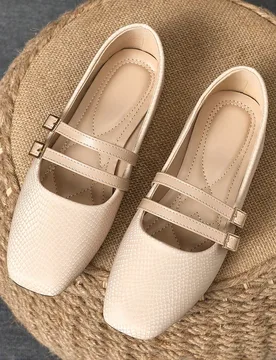 Zapatos planos de punta cuadrada para mujer, estilo romántico francés de hadas, mocasines slip-on cómodos para uso casual y formal que combinan con - Shein - FashionsVida