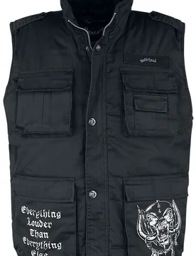 Weste - Brandit Bastards - Ranger Vest - S bis 5XL - für Männer - Größe M - schwarz - Lizenziertes Merchandise! - Männer - male - Motörhead - FashionsVida