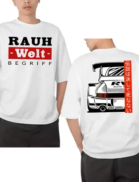 RWB 993 964 JDM Tuning Car Back Classic T-Shirt RAUH Welt BEGRIFF T Shirt Men Short Sleeve Japan Hip Hop Boy White Casual Tees - Aliexpress - FashionsVida