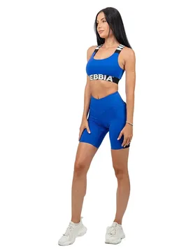 Haut De Sport Maintien Moyen Criss Cross Iconic Blue XS - Nebbia - FashionsVida
